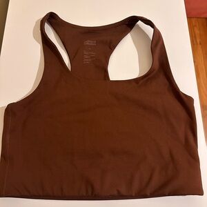 Girlfriend collective sports bra. Size M. Color brown. Gently worn.